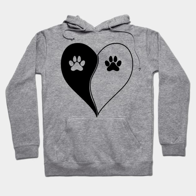 Love with pet footprint with paw and heart symbol graphic Hoodie by RubyCollection